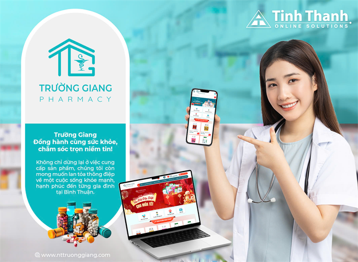 Tính Thành bàn giao khai trương website Nhà thuốc Trường Giang